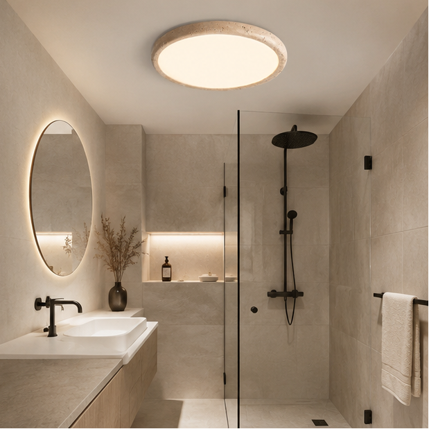 Plafonnier Anneau Bois Naturel Minimaliste Design Moderne - Salon Chambre Salle à Manger — Altair