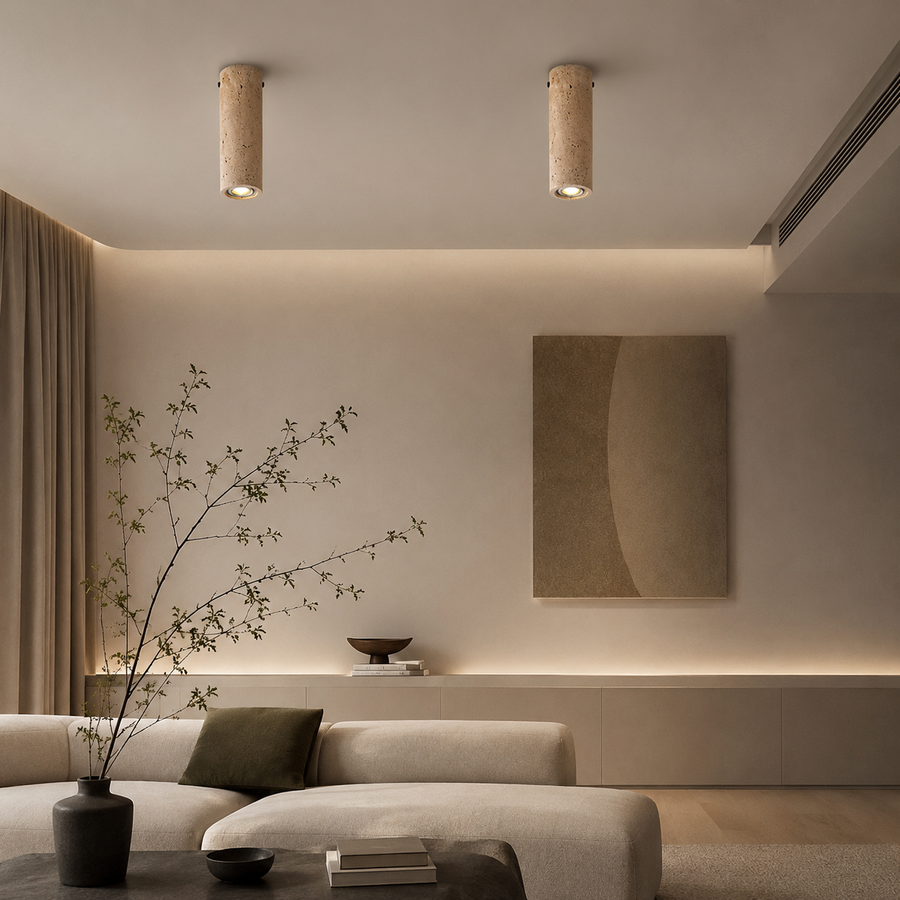 Plafonnier Cylindre Liège Naturel Minimaliste Design Moderne - Salon Chambre Salle à Manger — Antares