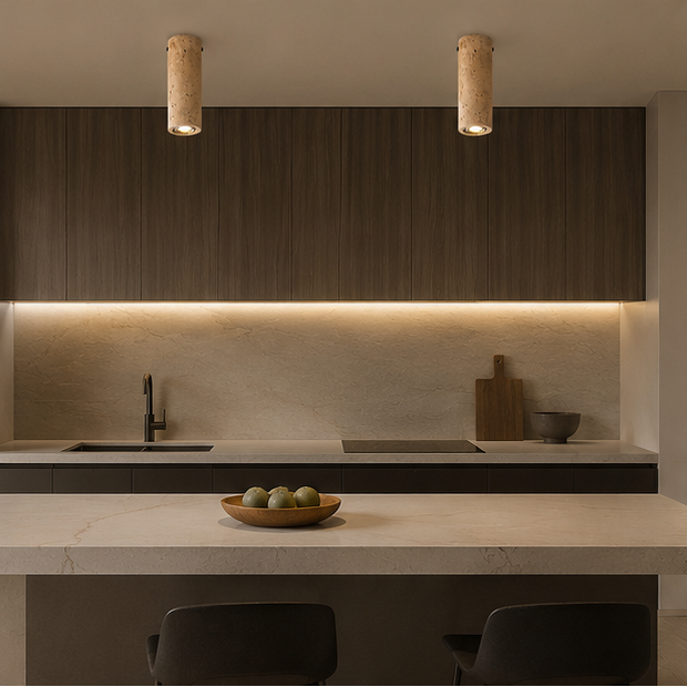 Plafonnier Cylindre Liège Naturel Minimaliste Design Moderne - Salon Chambre Salle à Manger — Antares