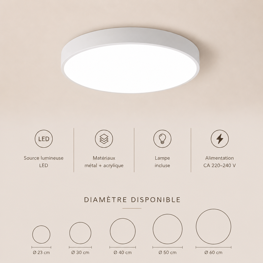 Plafonnier Cylindre Métal Multicolore Minimaliste Design Moderne - Salle de Bain Salon Chambre — Citrine