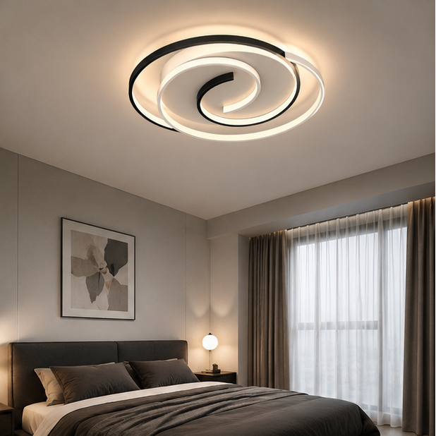 Plafonnier Cylindre Marbre Blanc et Noir Élégant - Salle de Bain Salon Chambre — Péridot
