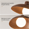 Plafonnier Disque Bois Naturel Minimaliste Design Moderne - Salon Chambre Salle à Manger — Tëlys