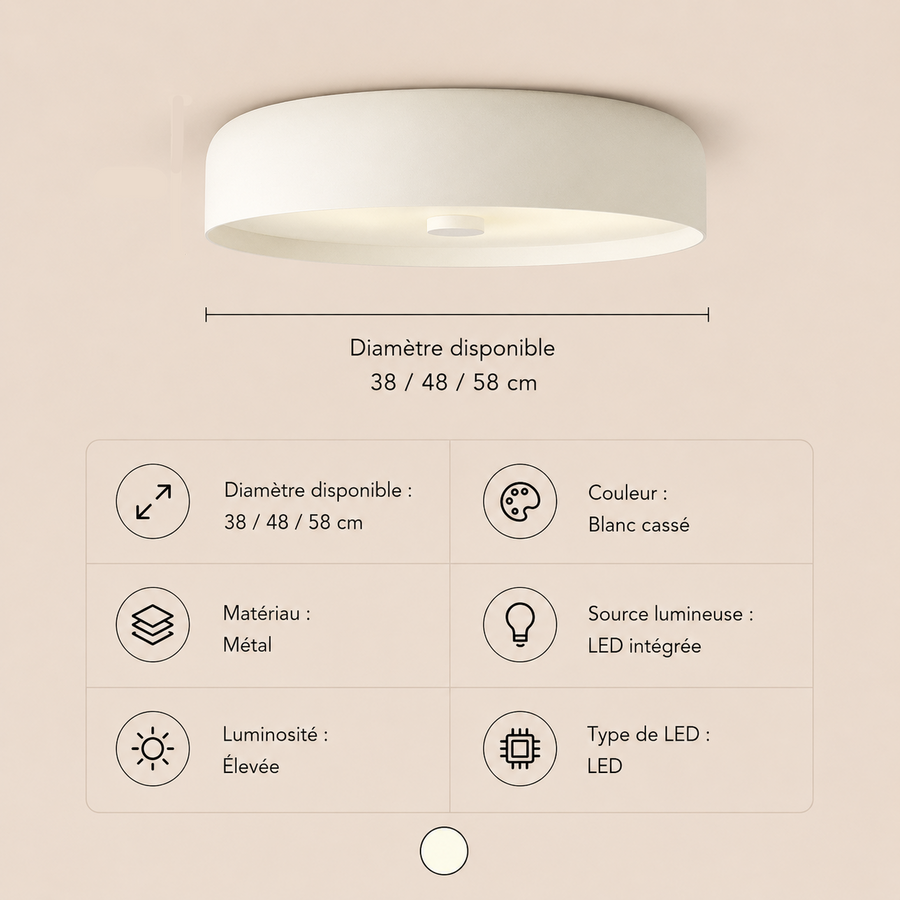 Plafonnier Anneau Métal Rouge Minimaliste Design Moderne - Salle de Bain Salon Chambre — Vibrato