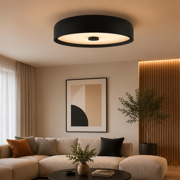 Plafonnier Anneau Métal Rouge Minimaliste Design Moderne - Salle de Bain Salon Chambre — Vibrato