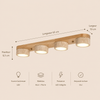 Plafonnier Cylindre Bois Foncé et Béton Épuré Design Moderne - Salon Chambre Salle à Manger — Vivace