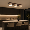 Plafonnier Cylindre Bois Foncé et Béton Épuré Design Moderne - Salon Chambre Salle à Manger — Vivace