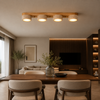 Plafonnier Cylindre Bois Foncé et Béton Épuré Design Moderne - Salon Chambre Salle à Manger — Vivace