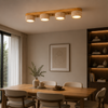 Plafonnier Cylindre Bois Foncé et Béton Épuré Design Moderne - Salon Chambre Salle à Manger — Vivace