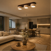 Plafonnier Cylindre Bois Foncé et Béton Épuré Design Moderne - Salon Chambre Salle à Manger — Vivace