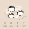 Plafonnier Hexagone Métal Noir et Blanc Minimaliste Design Moderne - Salle de Bain Salon Chambre — Presto