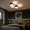 Plafonnier Hexagone Métal Noir et Blanc Minimaliste Design Moderne - Salle de Bain Salon Chambre — Presto