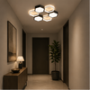 Plafonnier Hexagone Métal Noir et Blanc Minimaliste Design Moderne - Salle de Bain Salon Chambre — Presto