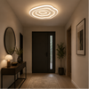 Plafonnier Anneaux Métal Noir et Blanc Épuré Design Moderne - Salle de Bain Salon Chambre — Ritmeo