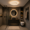 Plafonnier Anneaux Métal Noir et Blanc Épuré Design Moderne - Salle de Bain Salon Chambre — Ritmeo