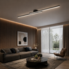 Plafonnier Linéaire Métal Noir Minimaliste Design Moderne - Salle de Bain Salon Chambre — Aase