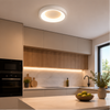 Plafonnier Anneau Métal Blanc Minimaliste Design Moderne - Salle de Bain Salon Chambre — Photon