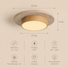 Plafonnier Béton Brut et Bois Naturel Anneau LED - Salon Cuisine Chambre — Quantum