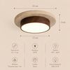 Plafonnier Béton Brut et Bois Naturel Anneau LED - Salon Cuisine Chambre — Quantum