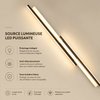 Plafonnier Linéaire LED Métal Noir Mat - Salon Cuisine Chambre — Strato