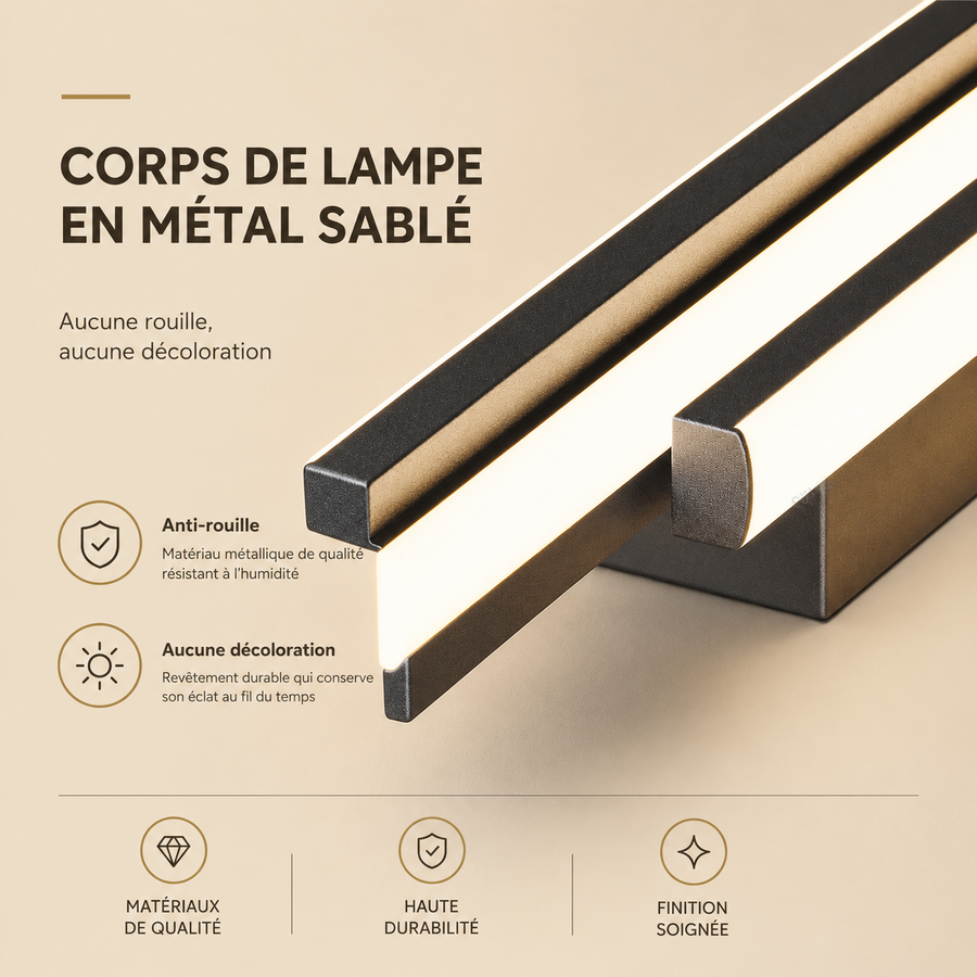 Plafonnier Linéaire LED Métal Noir Mat - Salon Cuisine Chambre — Strato