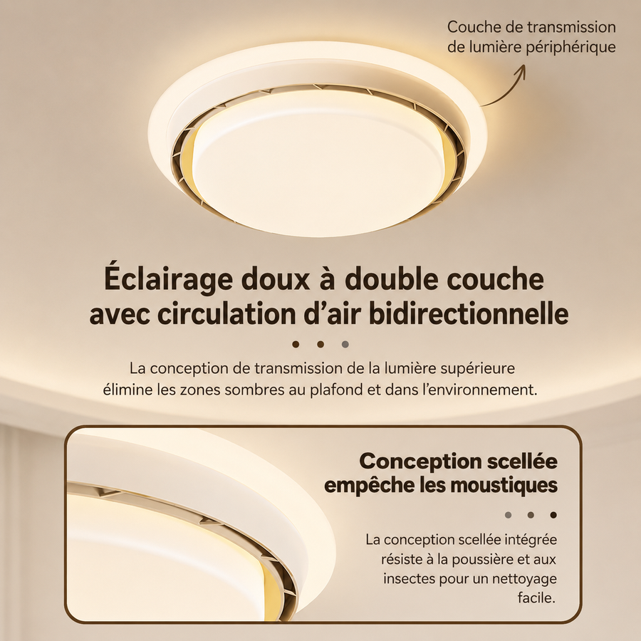 Plafonnier Anneau Bois Naturel et Verre Opalin - Salon Chambre Salle à Manger — Émeraude