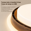 Plafonnier Anneau Bois Naturel et Verre Opalin - Salon Chambre Salle à Manger — Émeraude