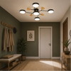Plafonnier Étoile Métal Noir et Blanc Graphique - Salle de Bain Salon Chambre — Filum
