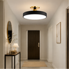 Plafonnier Anneau Métal Noir Minimaliste Design Moderne - Salle de Bain Salon Chambre — Grasse