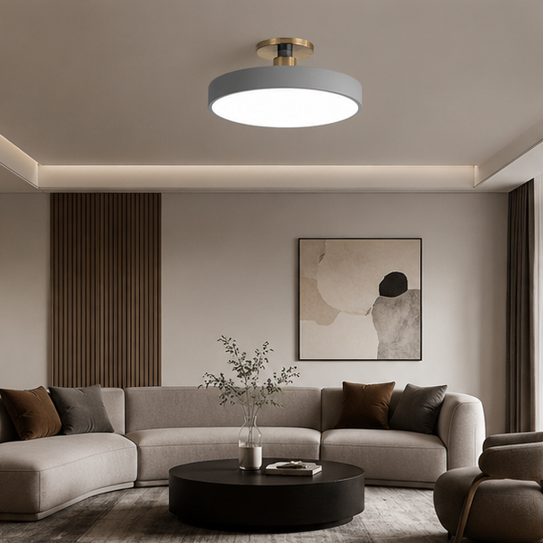 Plafonnier Anneau Métal Noir Minimaliste Design Moderne - Salle de Bain Salon Chambre — Grasse