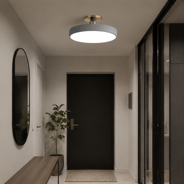 Plafonnier Anneau Métal Noir Minimaliste Design Moderne - Salle de Bain Salon Chambre — Grasse