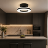 Plafonnier Anneaux Laiton Doré Minimaliste Design Moderne - Salon Salle à Manger Chambre — Ivoire