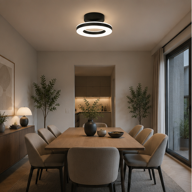 Plafonnier Anneaux Laiton Doré Minimaliste Design Moderne - Salon Salle à Manger Chambre — Ivoire