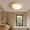Plafonnier Ovale Verre Opalin Blanc Épuré Design Moderne - Salle de Bain Salon Chambre — Aristide