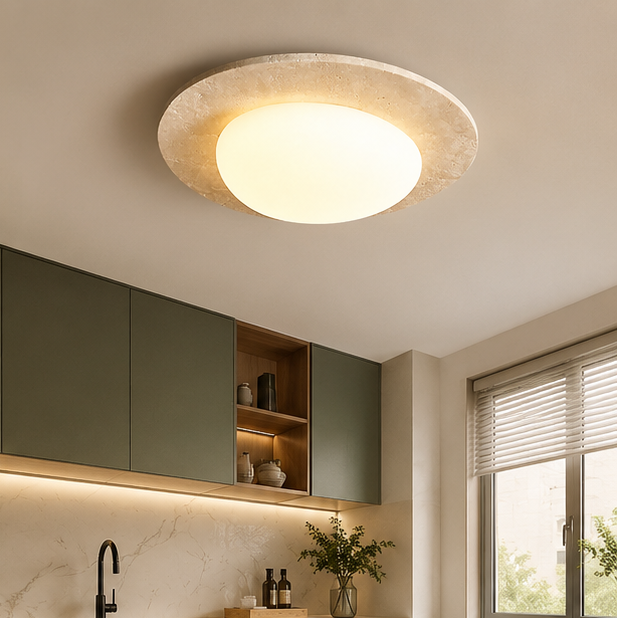Plafonnier Ovale Verre Opalin Blanc Épuré Design Moderne - Salle de Bain Salon Chambre — Aristide