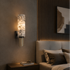 Applique Murale Cylindre Marbre Blanc et Métal Noir Noire - Chambre Salle de Bain Salon — Acrux