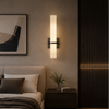 Applique Murale Cylindre Marbre Beige Épuré Design Moderne - Chambre Salle de Bain Salon — Alcyone