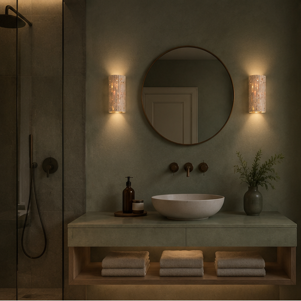 Applique Murale Cylindre Pierre Beige Minimaliste Design Moderne - Chambre Salle de Bain Salon — Algol
