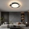 Plafonnier Anneau Métal Noir et Blanc Minimaliste Design Moderne - Salle de Bain Salon Chambre — Platino