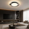 Plafonnier Anneau Métal Noir et Blanc Minimaliste Design Moderne - Salle de Bain Salon Chambre — Platino
