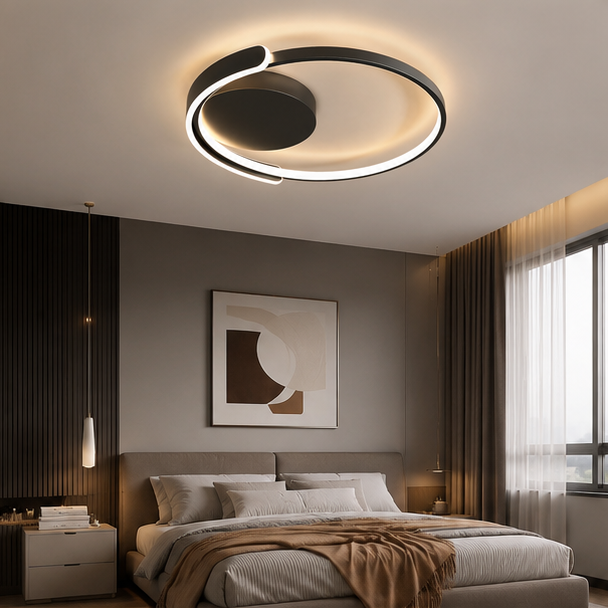 Plafonnier Anneau Métal Blanc Minimaliste Épuré Design Moderne - Salle de Bain Salon Chambre — Xenon
