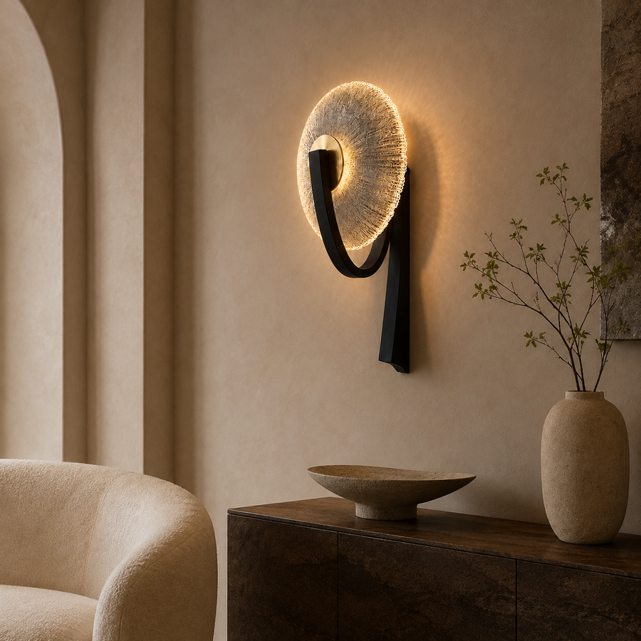 Applique Murale Anneau Verre Opalin Minimaliste Design Moderne Ronde - Chambre Salle de Bain Salon — Arcus