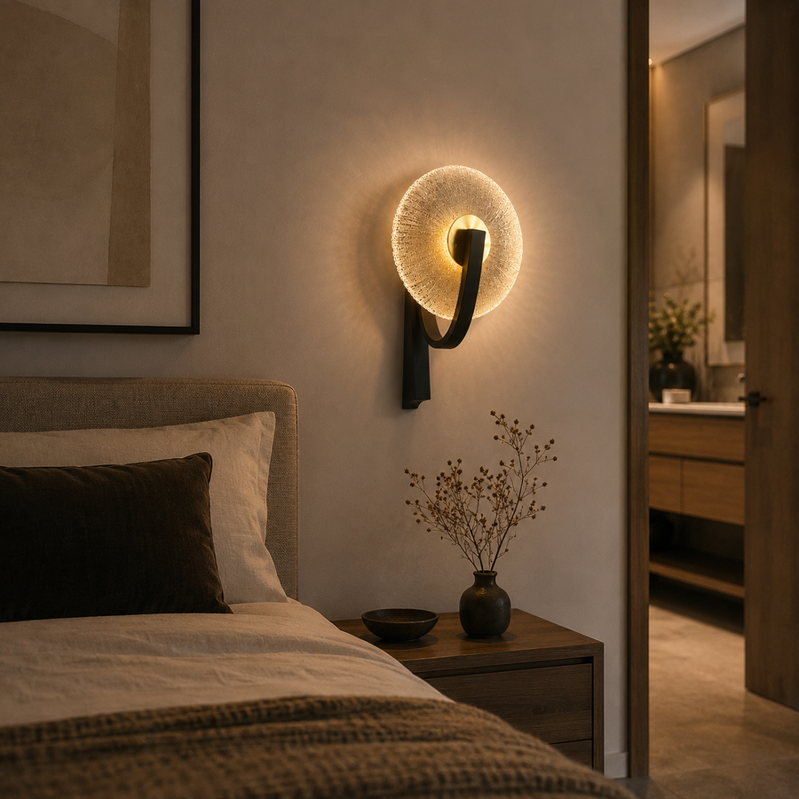 Applique Murale Anneau Verre Opalin Minimaliste Design Moderne Ronde - Chambre Salle de Bain Salon — Arcus