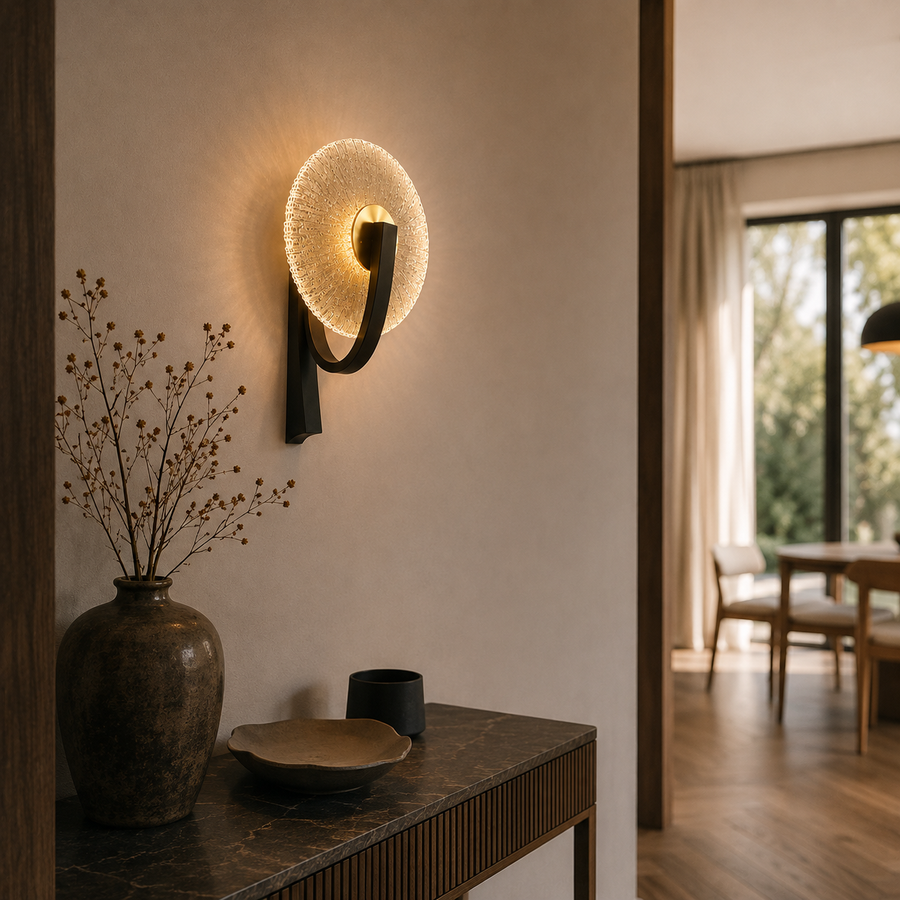 Applique Murale Anneau Verre Opalin Minimaliste Design Moderne Ronde - Chambre Salle de Bain Salon — Arcus