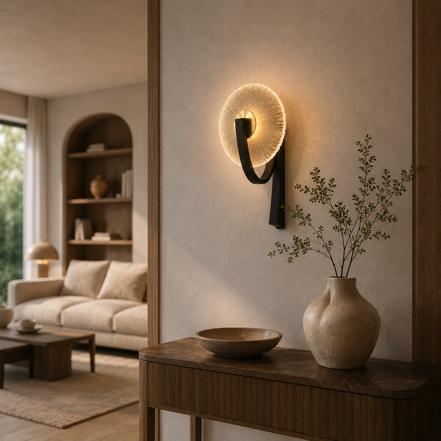 Applique Murale Anneau Verre Opalin Minimaliste Design Moderne Ronde - Chambre Salle de Bain Salon — Arcus
