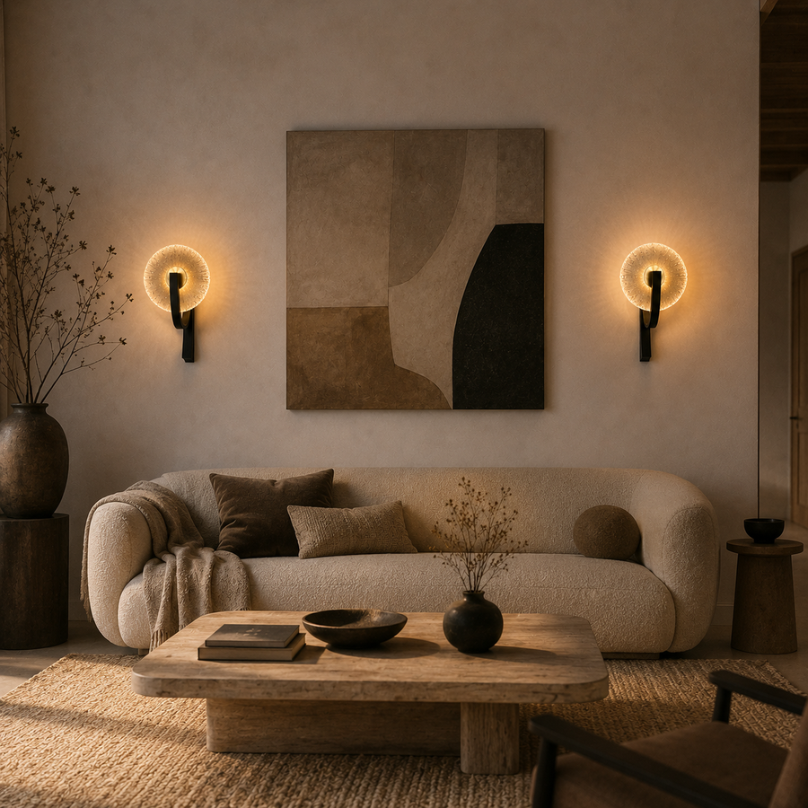 Applique Murale Anneau Verre Opalin Minimaliste Design Moderne Ronde - Chambre Salle de Bain Salon — Arcus