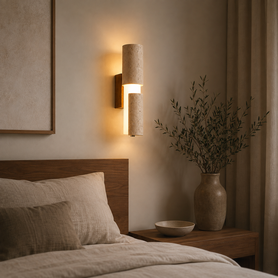 Applique Murale Barre Marbre Blanc Minimaliste Design Moderne - Chambre Salle de Bain Salon — Regulus