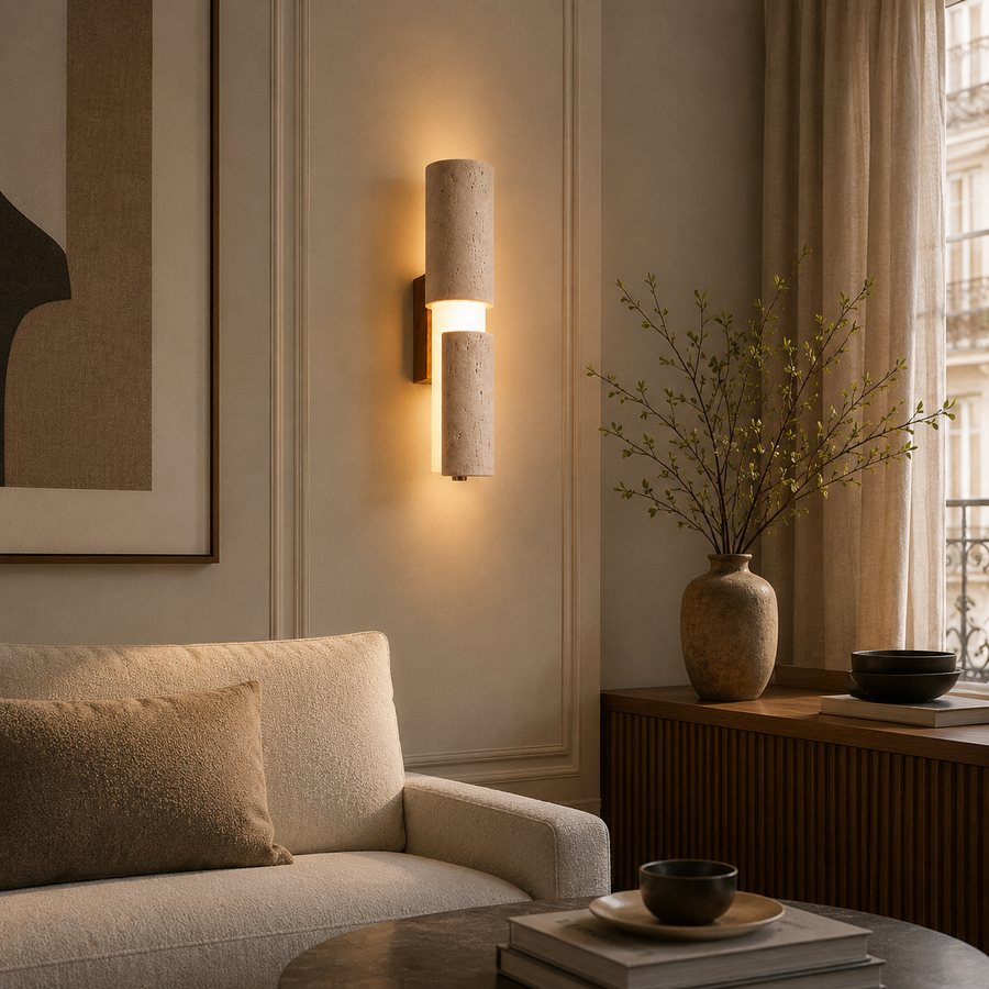Applique Murale Barre Marbre Blanc Minimaliste Design Moderne - Chambre Salle de Bain Salon — Regulus