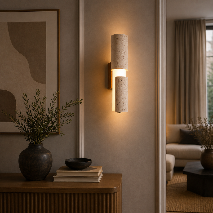 Applique Murale Barre Marbre Blanc Minimaliste Design Moderne - Chambre Salle de Bain Salon — Regulus