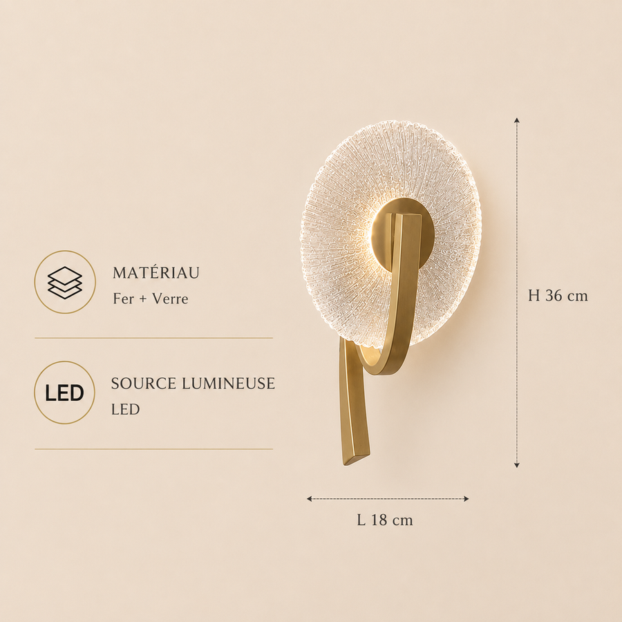 Applique Murale Anneau Verre Opalin Minimaliste Design Moderne Ronde - Chambre Salle de Bain Salon — Arcus