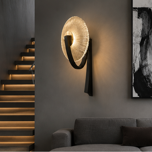 Applique Murale Anneau Verre Opalin Minimaliste Design Moderne Ronde - Chambre Salle de Bain Salon — Arcus